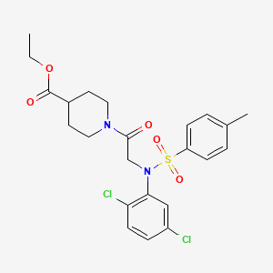 molecular formula C23H26Cl2N2O5S B4173193 ethyl 1-{N-(2,5-dichlorophenyl)-N-[(4-methylphenyl)sulfonyl]glycyl}-4-piperidinecarboxylate 