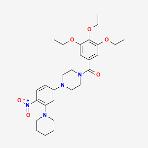 molecular formula C28H38N4O6 B4173197 1-[4-nitro-3-(1-piperidinyl)phenyl]-4-(3,4,5-triethoxybenzoyl)piperazine 