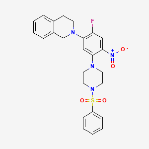 molecular formula C25H25FN4O4S B4173203 2-{2-fluoro-4-nitro-5-[4-(phenylsulfonyl)-1-piperazinyl]phenyl}-1,2,3,4-tetrahydroisoquinoline 