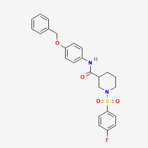 molecular formula C25H25FN2O4S B4173210 N-[4-(benzyloxy)phenyl]-1-[(4-fluorophenyl)sulfonyl]-3-piperidinecarboxamide 