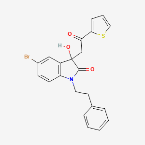 molecular formula C22H18BrNO3S B4173239 5-bromo-3-hydroxy-3-[2-oxo-2-(2-thienyl)ethyl]-1-(2-phenylethyl)-1,3-dihydro-2H-indol-2-one 