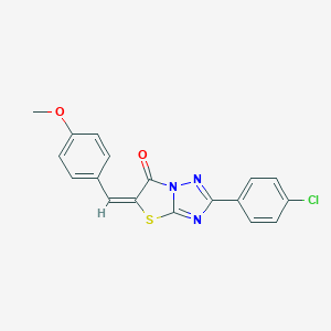 molecular formula C18H12ClN3O2S B417324 2-(4-chlorophenyl)-5-(4-methoxybenzylidene)[1,3]thiazolo[3,2-b][1,2,4]triazol-6(5H)-one CAS No. 158525-97-4