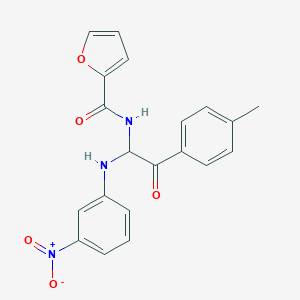 molecular formula C20H17N3O5 B417325 N-[2-(4-methylphenyl)-1-(3-nitroanilino)-2-oxoethyl]furan-2-carboxamide CAS No. 335421-05-1