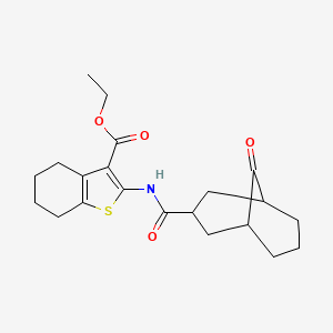 molecular formula C21H27NO4S B4173257 ethyl 2-{[(9-oxobicyclo[3.3.1]non-3-yl)carbonyl]amino}-4,5,6,7-tetrahydro-1-benzothiophene-3-carboxylate 