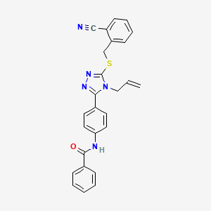 molecular formula C26H21N5OS B4173261 N-(4-{4-allyl-5-[(2-cyanobenzyl)thio]-4H-1,2,4-triazol-3-yl}phenyl)benzamide 