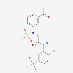 molecular formula C18H16ClF3N2O4S B4173279 N~2~-(3-acetylphenyl)-N~1~-[2-chloro-5-(trifluoromethyl)phenyl]-N~2~-(methylsulfonyl)glycinamide 