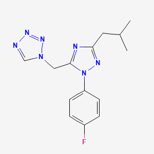 molecular formula C14H16FN7 B4173286 1-{[1-(4-fluorophenyl)-3-isobutyl-1H-1,2,4-triazol-5-yl]methyl}-1H-tetrazole 