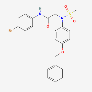 molecular formula C22H21BrN2O4S B4173290 N~2~-[4-(benzyloxy)phenyl]-N~1~-(4-bromophenyl)-N~2~-(methylsulfonyl)glycinamide 