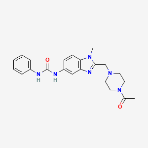 molecular formula C22H26N6O2 B4173300 N-{2-[(4-acetyl-1-piperazinyl)methyl]-1-methyl-1H-benzimidazol-5-yl}-N'-phenylurea 