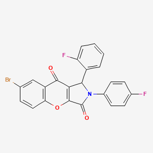 molecular formula C23H12BrF2NO3 B4173307 7-bromo-1-(2-fluorophenyl)-2-(4-fluorophenyl)-1,2-dihydrochromeno[2,3-c]pyrrole-3,9-dione 