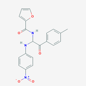 molecular formula C20H17N3O5 B417331 N-[1-{4-nitroanilino}-2-(4-methylphenyl)-2-oxoethyl]-2-furamide CAS No. 335421-09-5