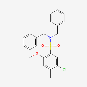 molecular formula C22H22ClNO3S B4173313 N,N-dibenzyl-5-chloro-2-methoxy-4-methylbenzenesulfonamide 