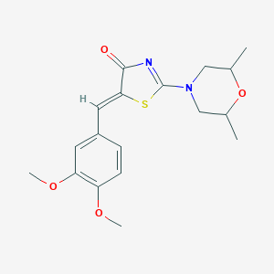 molecular formula C18H22N2O4S B417332 5-(3,4-Dimethoxy-benzylidene)-2-(2,6-dimethyl-morpholin-4-yl)-thiazol-4-one CAS No. 373618-09-8