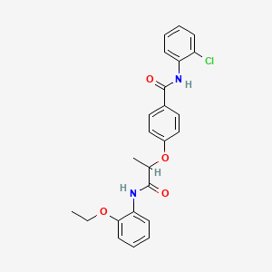 molecular formula C24H23ClN2O4 B4173339 N-(2-chlorophenyl)-4-{2-[(2-ethoxyphenyl)amino]-1-methyl-2-oxoethoxy}benzamide 