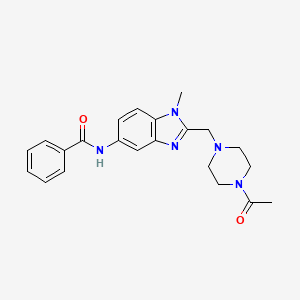 molecular formula C22H25N5O2 B4173351 N-{2-[(4-acetyl-1-piperazinyl)methyl]-1-methyl-1H-benzimidazol-5-yl}benzamide 