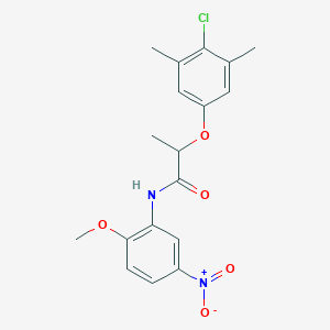 molecular formula C18H19ClN2O5 B4173355 2-(4-chloro-3,5-dimethylphenoxy)-N-(2-methoxy-5-nitrophenyl)propanamide 