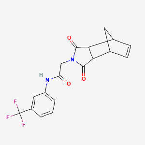 molecular formula C18H15F3N2O3 B4173357 2-(3,5-dioxo-4-azatricyclo[5.2.1.0~2,6~]dec-8-en-4-yl)-N-[3-(trifluoromethyl)phenyl]acetamide 