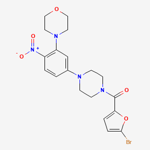 molecular formula C19H21BrN4O5 B4173360 4-{5-[4-(5-bromo-2-furoyl)-1-piperazinyl]-2-nitrophenyl}morpholine 