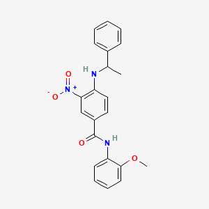 molecular formula C22H21N3O4 B4173367 N-(2-methoxyphenyl)-3-nitro-4-[(1-phenylethyl)amino]benzamide 