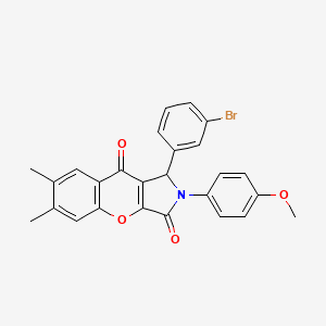 molecular formula C26H20BrNO4 B4173380 1-(3-bromophenyl)-2-(4-methoxyphenyl)-6,7-dimethyl-1,2-dihydrochromeno[2,3-c]pyrrole-3,9-dione 