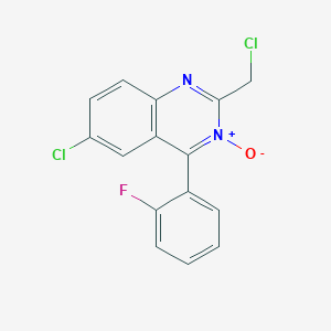 molecular formula C15H9Cl2FN2O B041734 6-氯-2-(氯甲基)-4-(2-氟苯基)喹唑啉 3-氧化物 CAS No. 60656-74-8