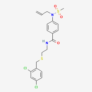 molecular formula C20H22Cl2N2O3S2 B4173402 4-[allyl(methylsulfonyl)amino]-N-{2-[(2,4-dichlorobenzyl)thio]ethyl}benzamide 