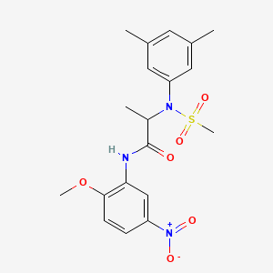 molecular formula C19H23N3O6S B4173415 N~2~-(3,5-dimethylphenyl)-N~1~-(2-methoxy-5-nitrophenyl)-N~2~-(methylsulfonyl)alaninamide 