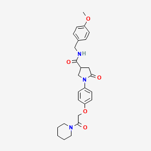N-(4-methoxybenzyl)-5-oxo-1-{4-[2-oxo-2-(1-piperidinyl)ethoxy]phenyl}-3-pyrrolidinecarboxamide
