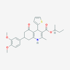 molecular formula C27H31NO5S B417344 Sec-butyl 7-(3,4-dimethoxyphenyl)-2-methyl-5-oxo-4-thien-2-yl-1,4,5,6,7,8-hexahydroquinoline-3-carboxylate 