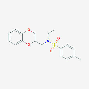 molecular formula C18H21NO4S B4173441 N-(2,3-dihydro-1,4-benzodioxin-2-ylmethyl)-N-ethyl-4-methylbenzenesulfonamide 