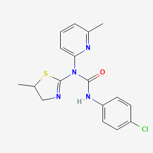 molecular formula C17H17ClN4OS B4173455 N'-(4-chlorophenyl)-N-(5-methyl-4,5-dihydro-1,3-thiazol-2-yl)-N-(6-methyl-2-pyridinyl)urea 