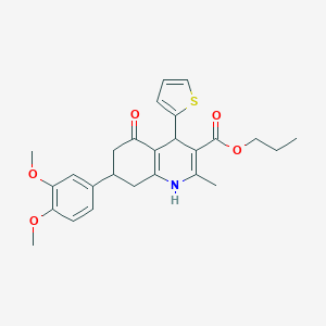 molecular formula C26H29NO5S B417346 Propyl 7-(3,4-dimethoxyphenyl)-2-methyl-5-oxo-4-thien-2-yl-1,4,5,6,7,8-hexahydroquinoline-3-carboxylate 