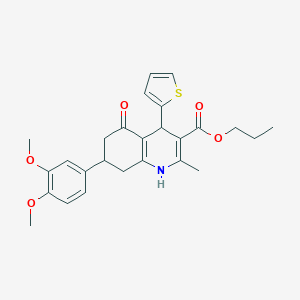 Propyl 7-(3,4-dimethoxyphenyl)-2-methyl-5-oxo-4-thien-2-yl-1,4,5,6,7,8-hexahydroquinoline-3-carboxylate