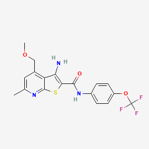 molecular formula C18H16F3N3O3S B4173463 3-amino-4-(methoxymethyl)-6-methyl-N-[4-(trifluoromethoxy)phenyl]thieno[2,3-b]pyridine-2-carboxamide 