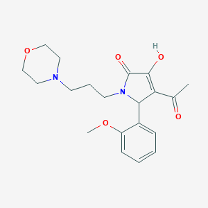 molecular formula C20H26N2O5 B417347 4-acetyl-3-hydroxy-5-(2-methoxyphenyl)-1-(3-morpholin-4-ylpropyl)-1,5-dihydro-2H-pyrrol-2-one CAS No. 440096-41-3