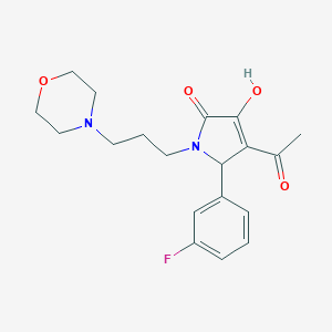 molecular formula C19H23FN2O4 B417349 4-acetyl-5-(3-fluorophenyl)-3-hydroxy-1-(3-morpholin-4-ylpropyl)-1,5-dihydro-2H-pyrrol-2-one CAS No. 440096-43-5
