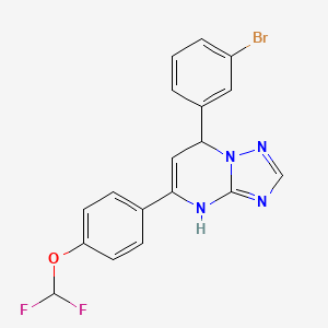 molecular formula C18H13BrF2N4O B4173493 7-(3-bromophenyl)-5-[4-(difluoromethoxy)phenyl]-4,7-dihydro[1,2,4]triazolo[1,5-a]pyrimidine 