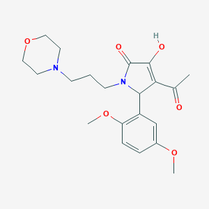 molecular formula C21H28N2O6 B417350 4-acetyl-5-(2,5-dimethoxyphenyl)-3-hydroxy-1-(3-morpholin-4-ylpropyl)-1,5-dihydro-2H-pyrrol-2-one CAS No. 440096-48-0
