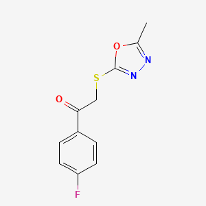 molecular formula C11H9FN2O2S B4173500 1-(4-fluorophenyl)-2-[(5-methyl-1,3,4-oxadiazol-2-yl)thio]ethanone 