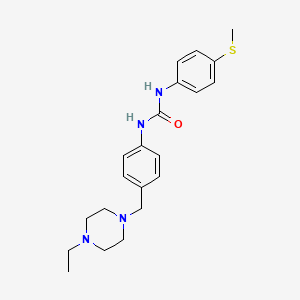 molecular formula C21H28N4OS B4173508 N-{4-[(4-ethyl-1-piperazinyl)methyl]phenyl}-N'-[4-(methylthio)phenyl]urea 