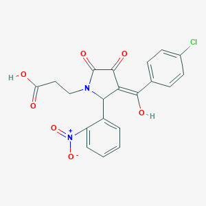 3-[(3E)-3-[(4-chlorophenyl)(hydroxy)methylidene]-2-(2-nitrophenyl)-4,5-dioxopyrrolidin-1-yl]propanoic acid