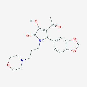molecular formula C20H24N2O6 B417352 4-acetyl-5-(1,3-benzodioxol-5-yl)-3-hydroxy-1-(3-morpholin-4-ylpropyl)-1,5-dihydro-2H-pyrrol-2-one 