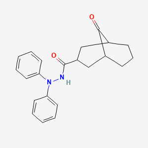 molecular formula C22H24N2O2 B4173522 9-oxo-N',N'-diphenylbicyclo[3.3.1]nonane-3-carbohydrazide 