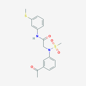 molecular formula C18H20N2O4S2 B4173528 N~2~-(3-acetylphenyl)-N~2~-(methylsulfonyl)-N~1~-[3-(methylthio)phenyl]glycinamide 