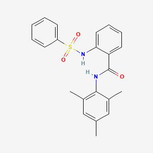 molecular formula C22H22N2O3S B4173538 N-mesityl-2-[(phenylsulfonyl)amino]benzamide 