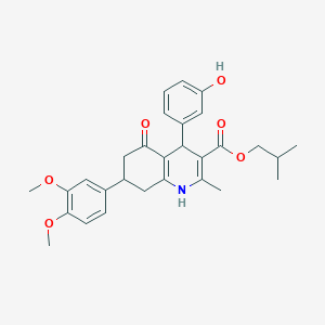 molecular formula C29H33NO6 B417355 Isobutyl 7-(3,4-dimethoxyphenyl)-4-(3-hydroxyphenyl)-2-methyl-5-oxo-1,4,5,6,7,8-hexahydroquinoline-3-carboxylate 