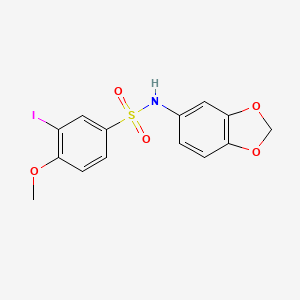 molecular formula C14H12INO5S B4173553 N-1,3-benzodioxol-5-yl-3-iodo-4-methoxybenzenesulfonamide 