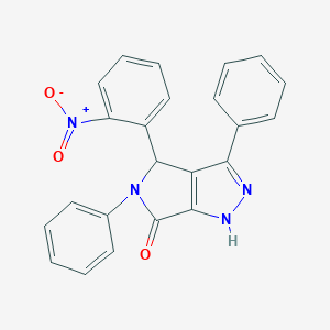 molecular formula C23H16N4O3 B417356 4-(2-Nitrophenyl)-3,5-diphenyl-1,4-dihydropyrrolo[3,4-c]pyrazol-6-one CAS No. 337922-47-1