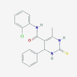 molecular formula C18H16ClN3OS B417357 N-(2-chlorophenyl)-6-methyl-4-phenyl-2-thioxo-1,2,3,4-tetrahydro-5-pyrimidinecarboxamide 