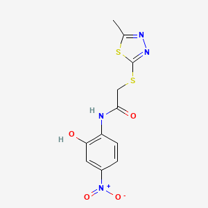 molecular formula C11H10N4O4S2 B4173577 N-(2-hydroxy-4-nitrophenyl)-2-[(5-methyl-1,3,4-thiadiazol-2-yl)thio]acetamide 